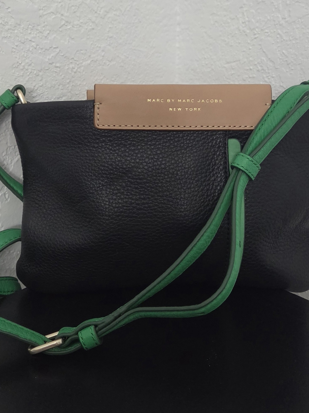 Marc by Marc Jacobs Box It Up Leather Crossbody Bag - Black Green Tan